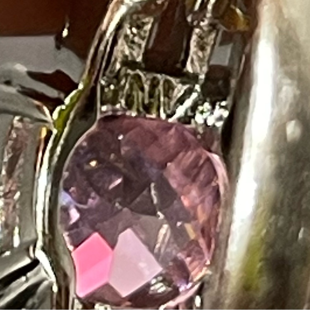 Pink Amethyst Rhinestone Statement Ring - Picture 15 of 16